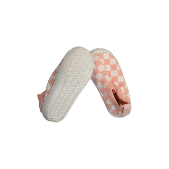 Toddler Girls Pink and White Checkered Slip-On Sneakers - Picture 3 of 7